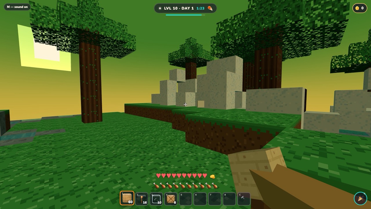 Dino Island, an in-game screenshot of the jungle level filled with dinosaurs